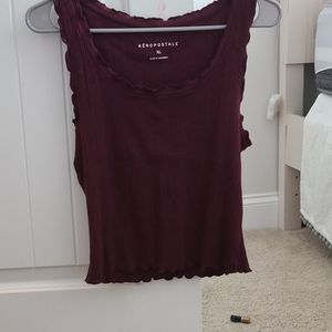 Ruffled bottom cropped tank